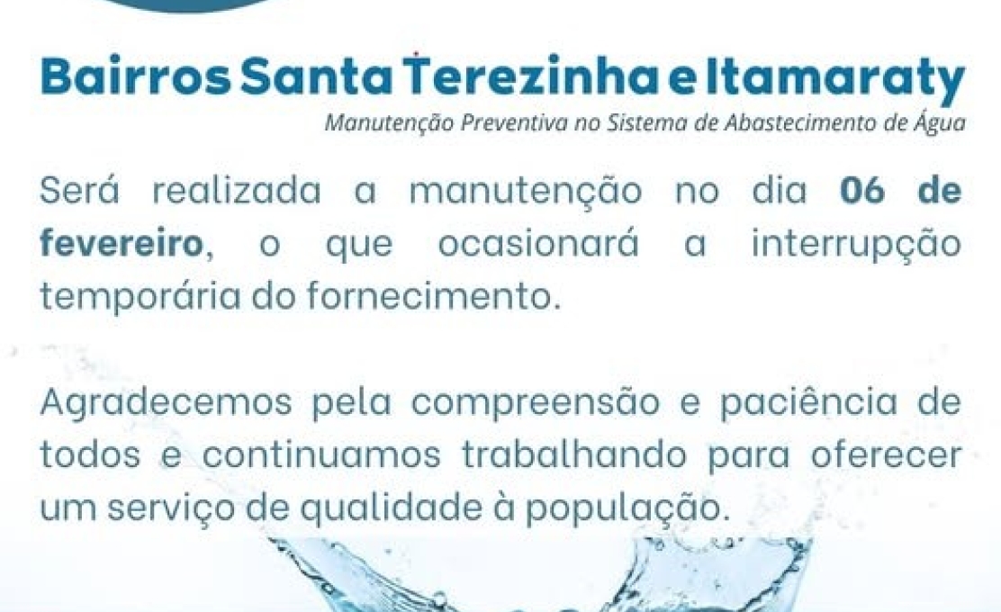 Manutenção Preventiva no Sistema de Abastecimento de Água