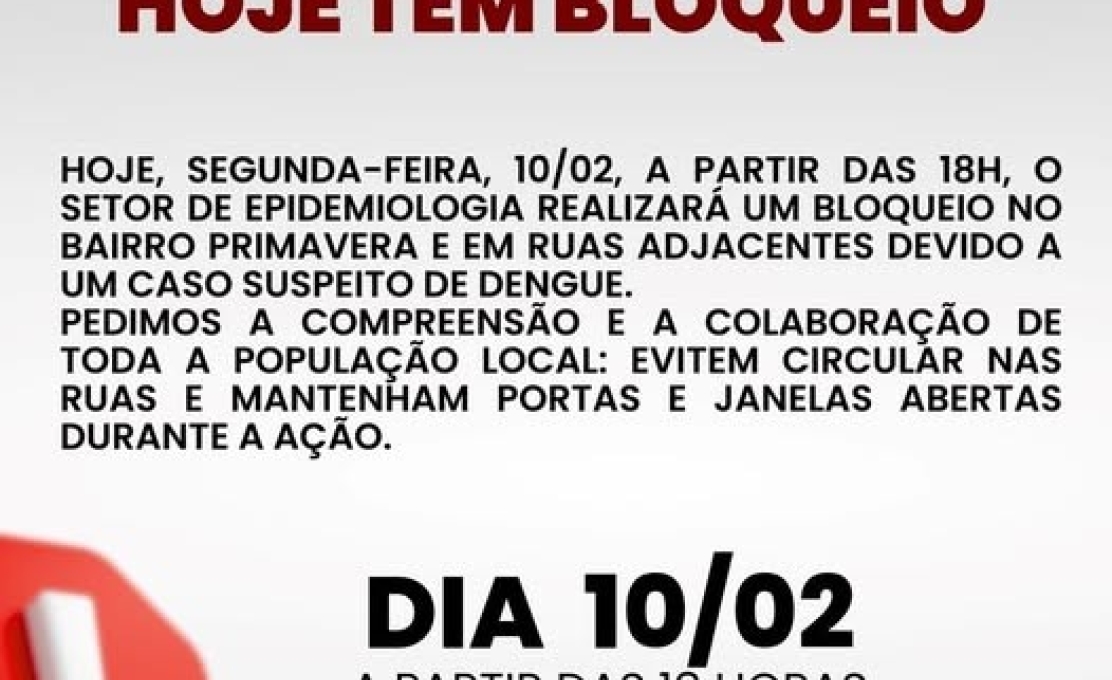 Atenção, Hoje tem Bloqueio