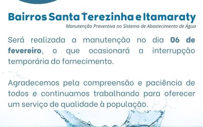 Manutenção Preventiva no Sistema de Abastecimento de Água