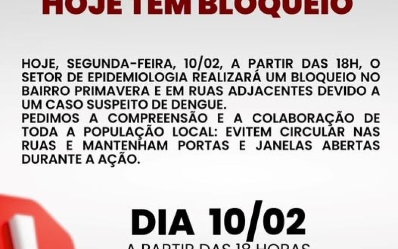 Atenção, Hoje tem Bloqueio