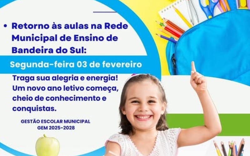 Retorno ás aulas na Rede Municipal de Ensino de Bandeira do Sul